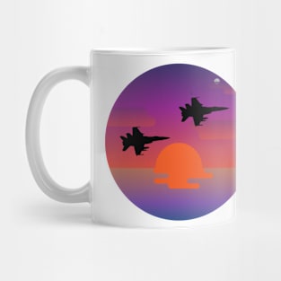 purple sunset planes Mug